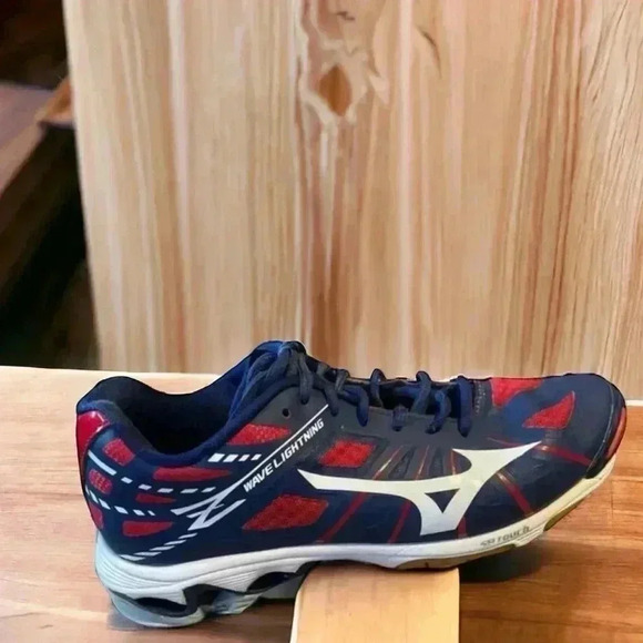 MIZUNO WAVE LIGHTNING SR Touch Men's Volleyball Shoes 9 Wide Red White Blue - Picture 2 of 4